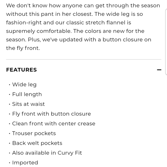 Talbots Windsor Flannel ivory pants size 18 EUC - Picture 8 of 8